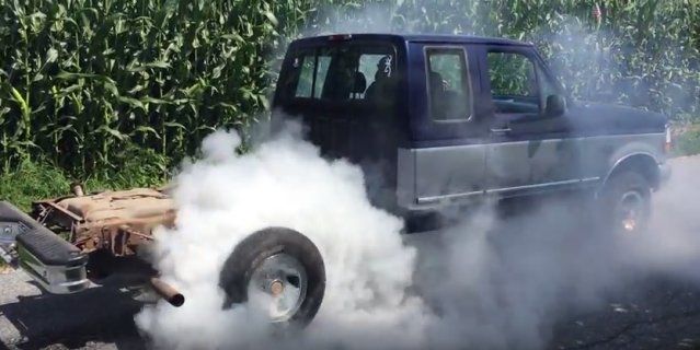 Tire Smokin’:  Bedless 94 F-150 Makes Crazy Smoke
